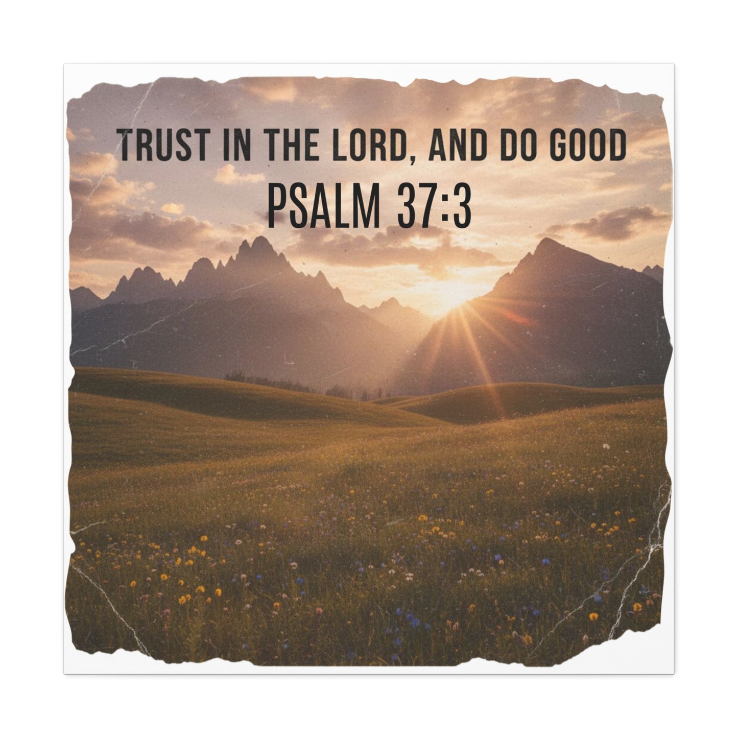 Inspirational Wall Art, Nature Artwork, Psalm 37:3 Decor, Motivational Home Decor, Rustic Canvas