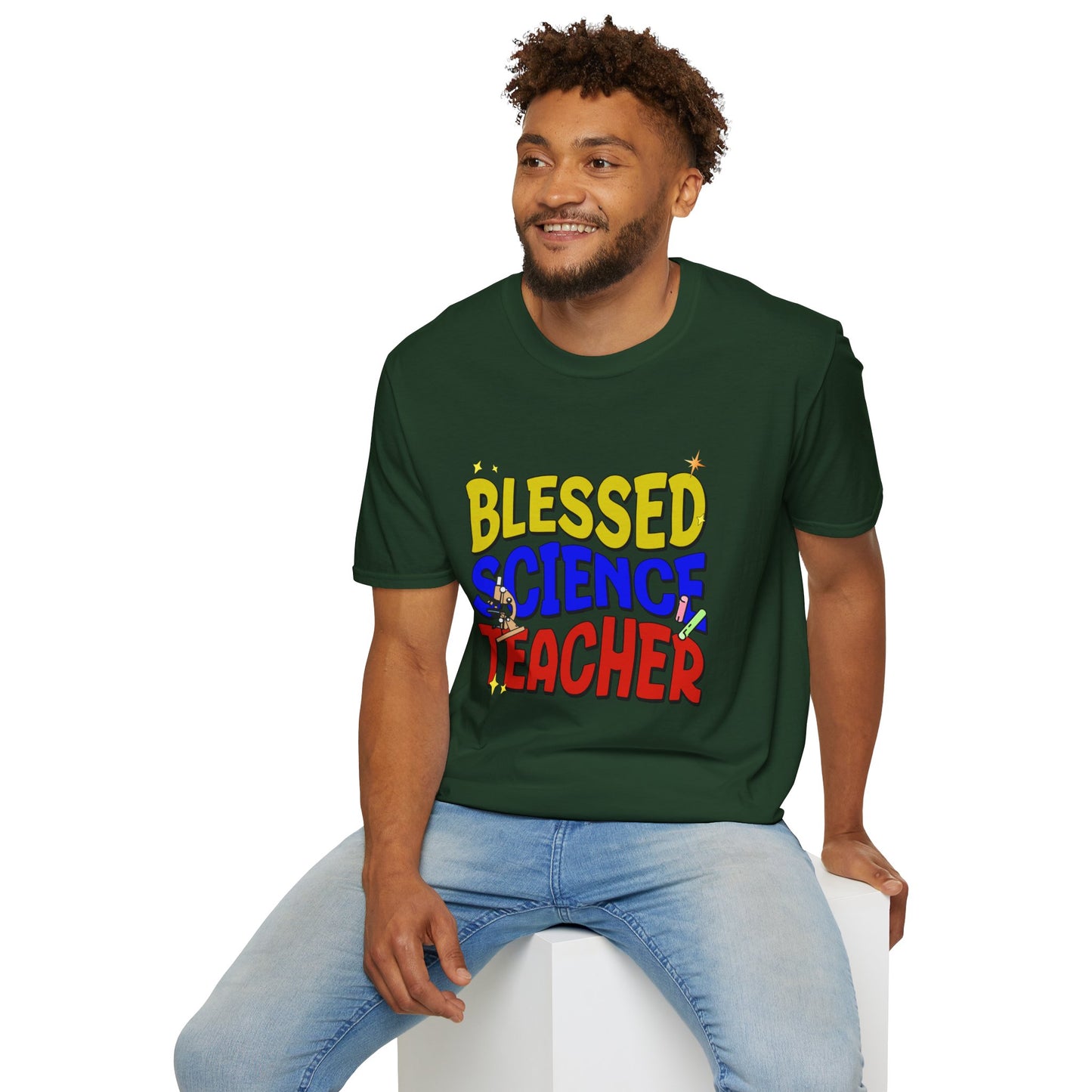 Blessed Science Teacher Colorful and Creative Tee can be a gift for self or someone special.