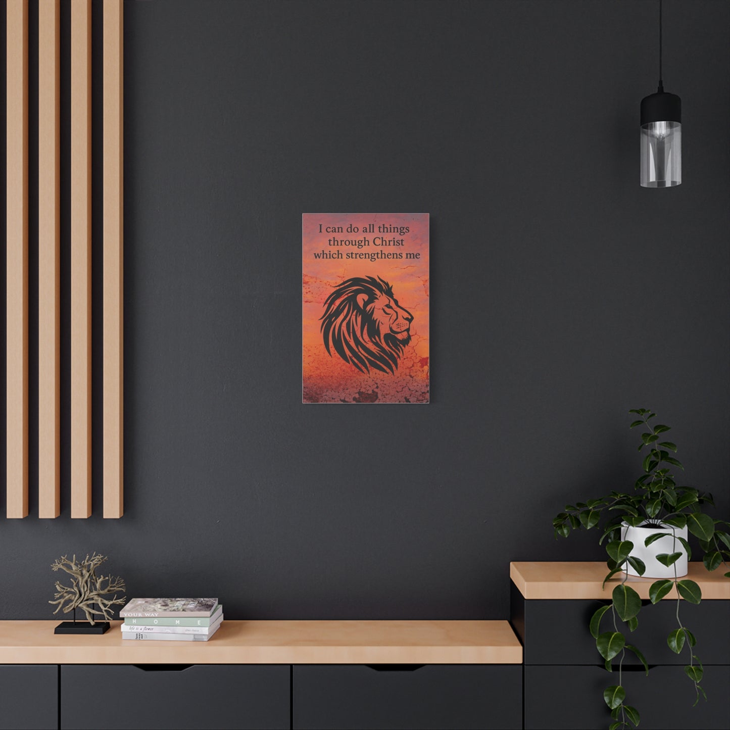 Inspirational Canvas Art, Motivational Wall Decor, Christian Home Decor, Lion Artwork, Bible Verse Wall Art, Uplifting Gift