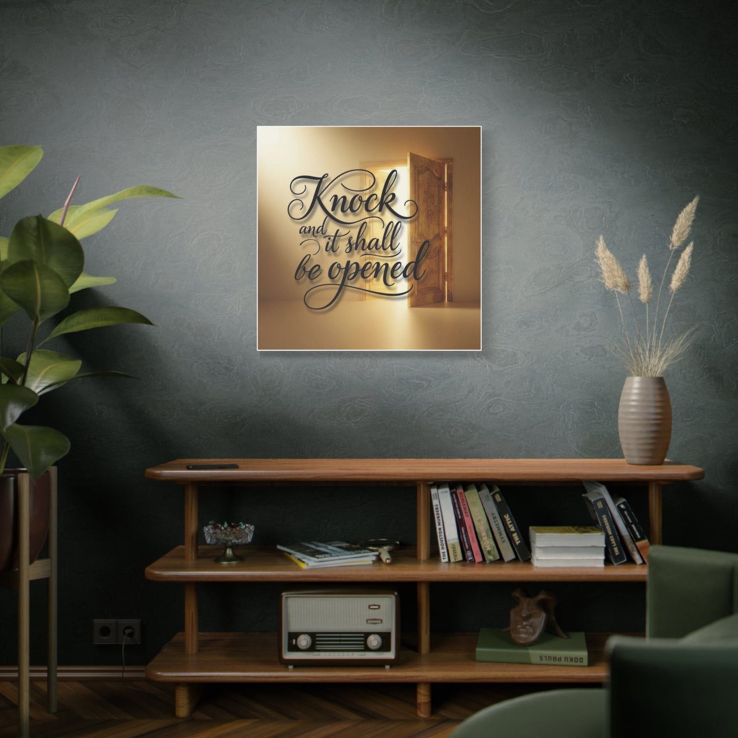 Inspirational Wall Art Canvas, Home Decor, Motivational Wall Art, Knock and it shall be opened, Gift for New Home, Christian Decor