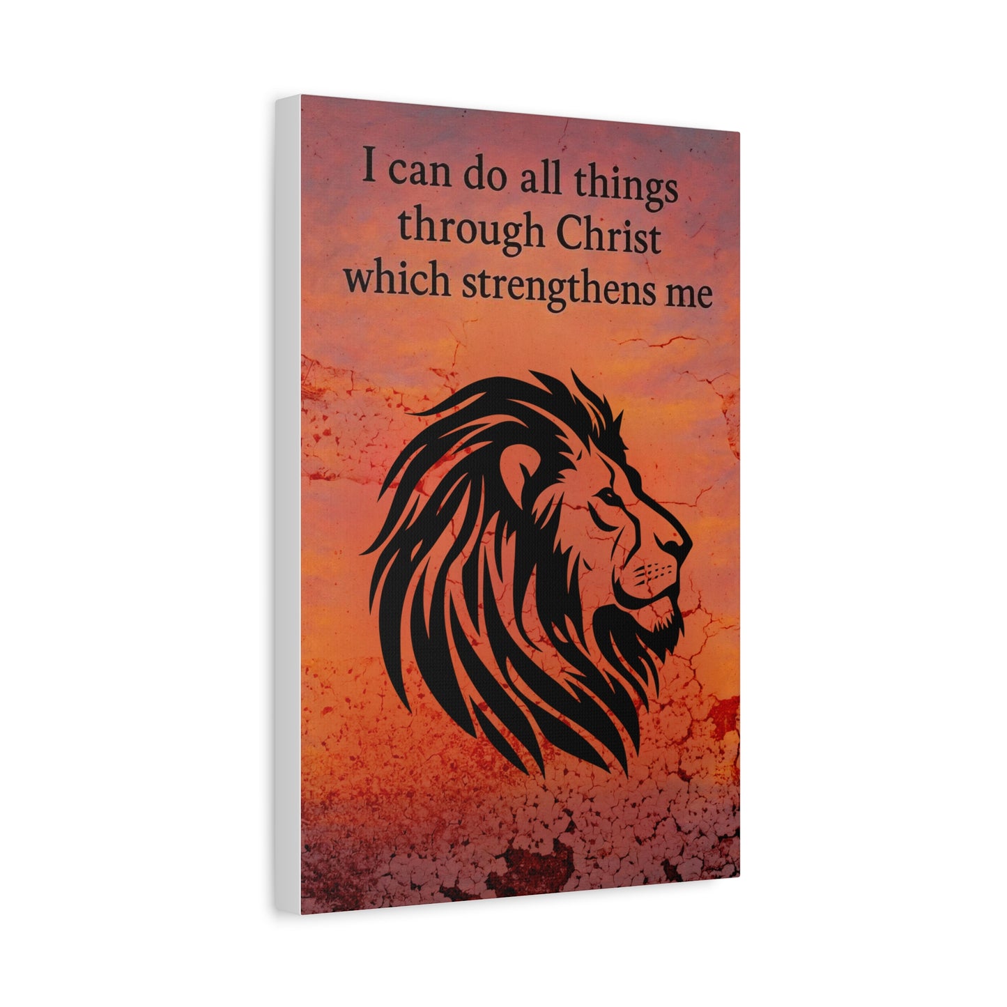 Inspirational Canvas Art, Motivational Wall Decor, Christian Home Decor, Lion Artwork, Bible Verse Wall Art, Uplifting Gift