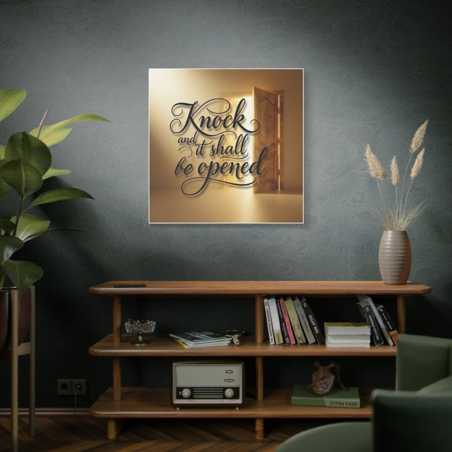 Inspirational Wall Art Canvas, Home Decor, Motivational Wall Art, Knock and it shall be opened, Gift for New Home, Christian Decor