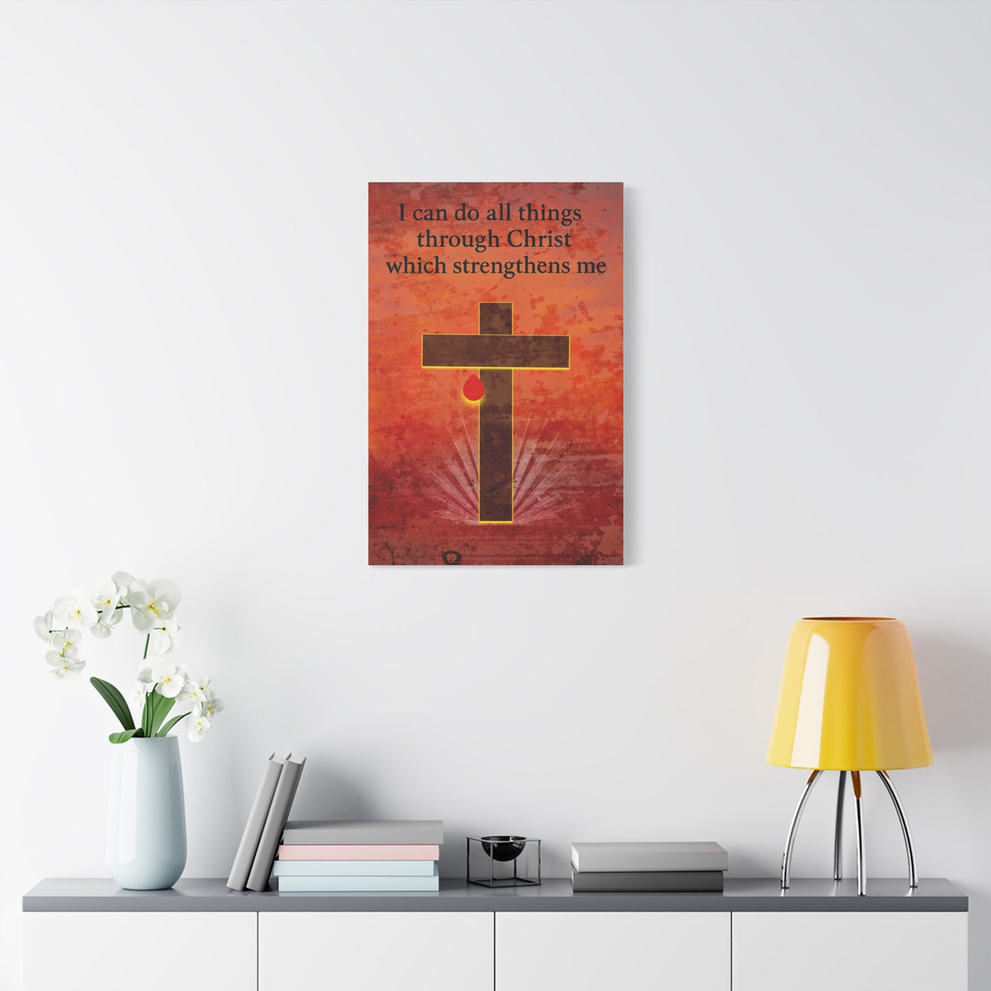 Inspirational Wall Art Print, Christian Home Decor, Rustic Matte Canvas, Religious Gift for Faith Lovers, Motivational Artwork