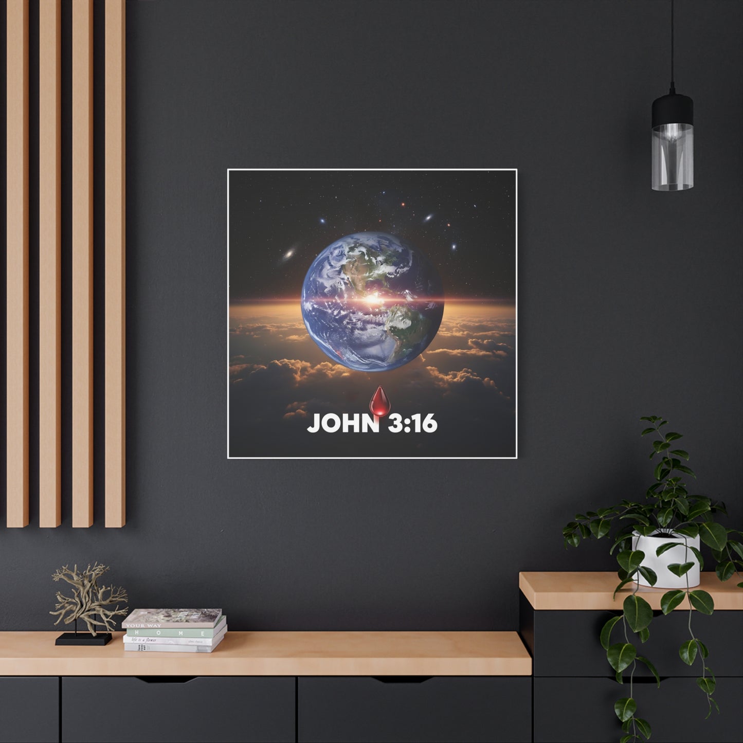Bible Verse Canvas, Inspirational Wall Decor, Religious Wall Art, Home Decor, Christian Gift, John 3:16 Design
