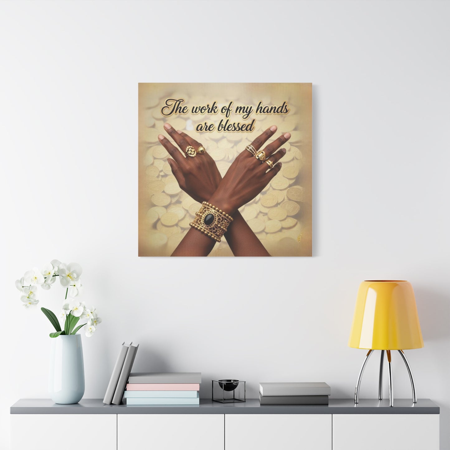 Blessed Hands Canvas Art, Inspirational Wall Decor, Home Office Decor, Unique Gift for Him or Her, Motivational Wall Art
