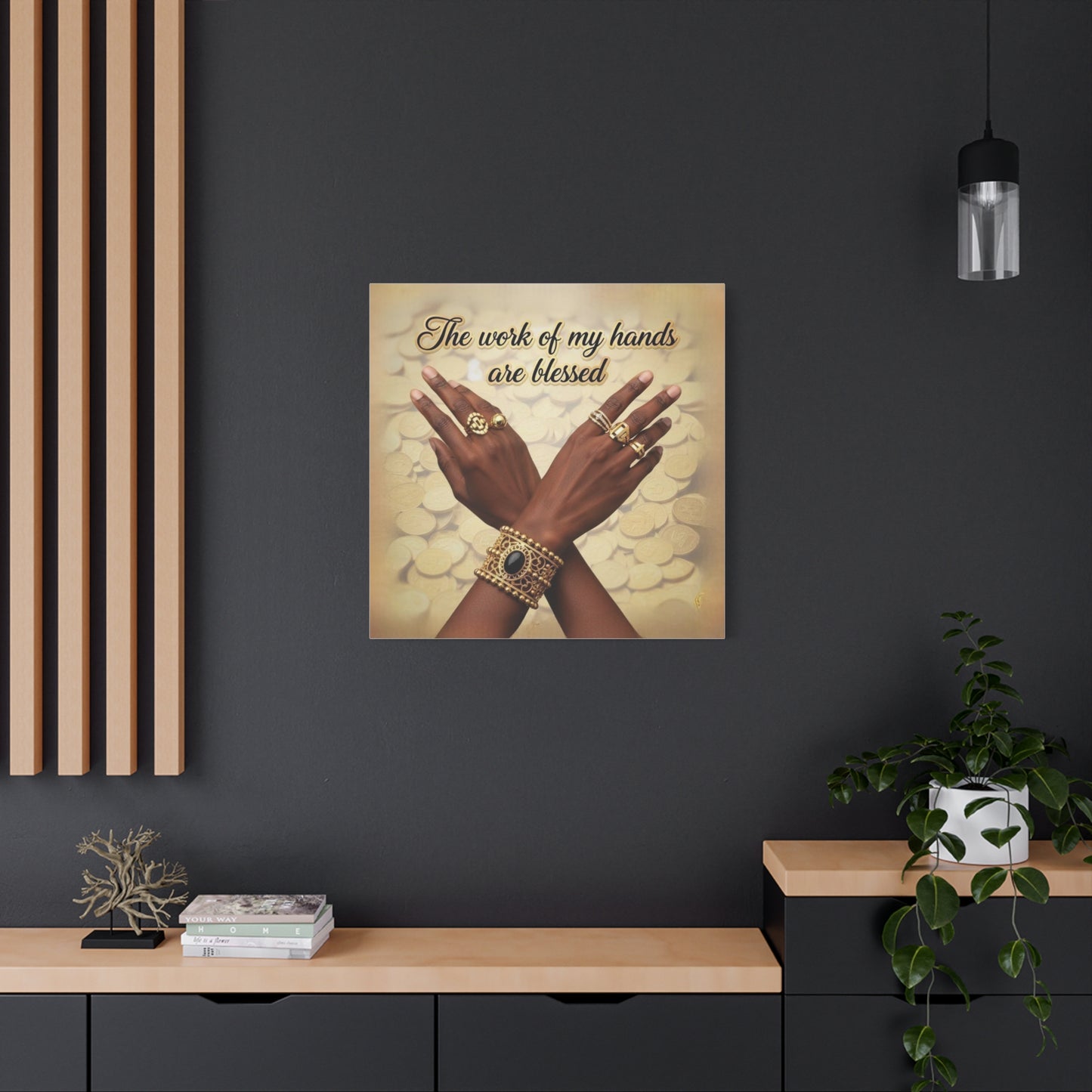 Blessed Hands Canvas Art, Inspirational Wall Decor, Home Office Decor, Unique Gift for Him or Her, Motivational Wall Art