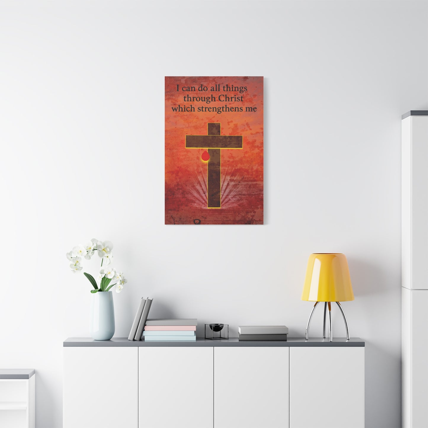 Inspirational Wall Art Print, Christian Home Decor, Rustic Matte Canvas, Religious Gift for Faith Lovers, Motivational Artwork