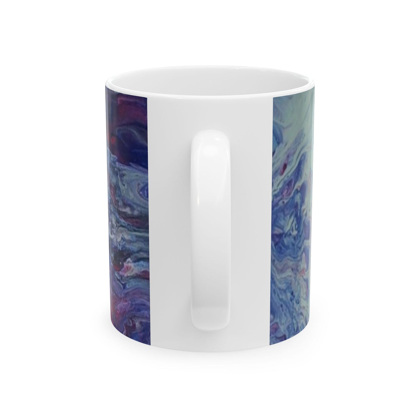 Acrylice pour design - Artistic Abstract Ceramic Mug - Unique Colorful Design (11oz, 15oz)