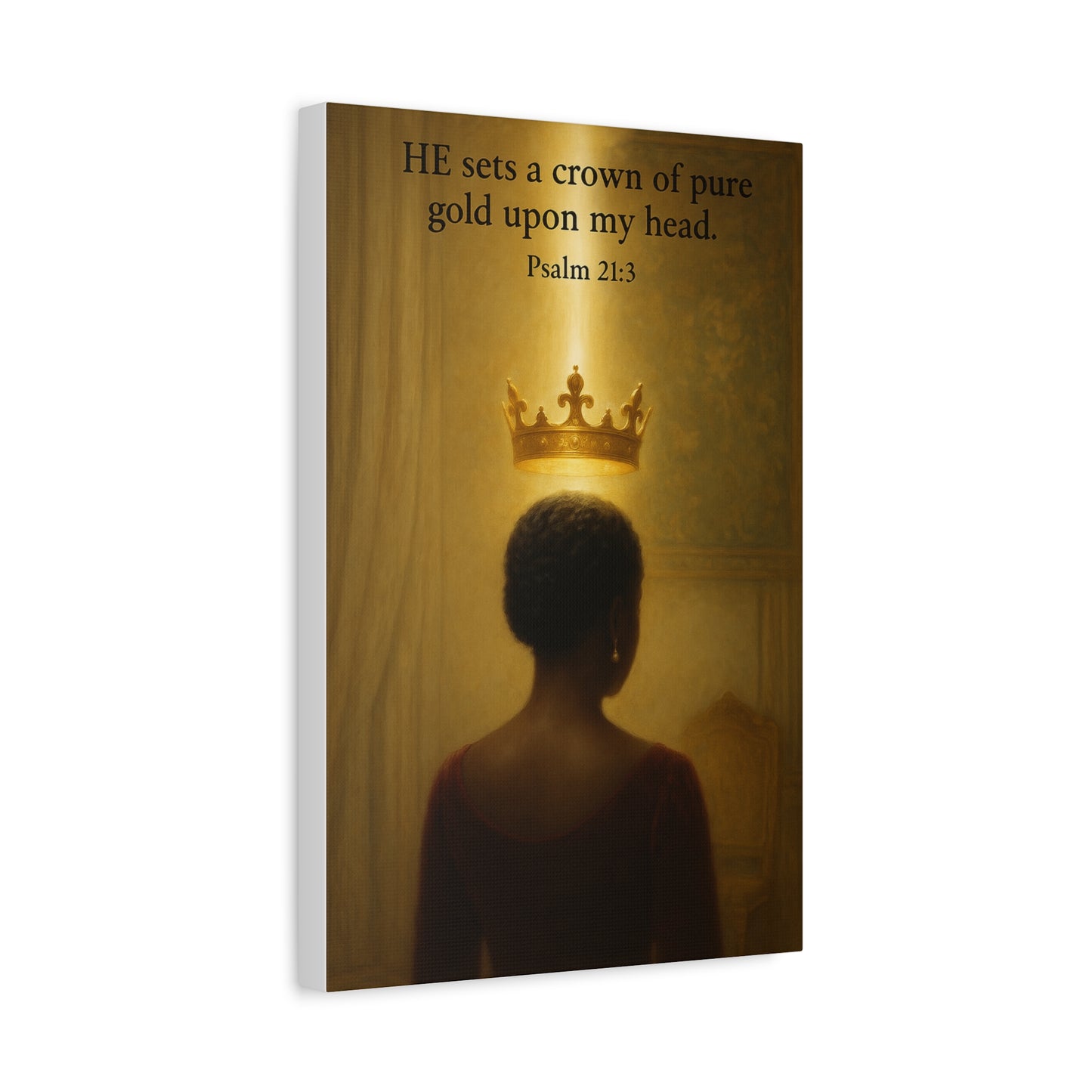Inspirational Wall Art, African Queen Crowned by GOD, Christian Art