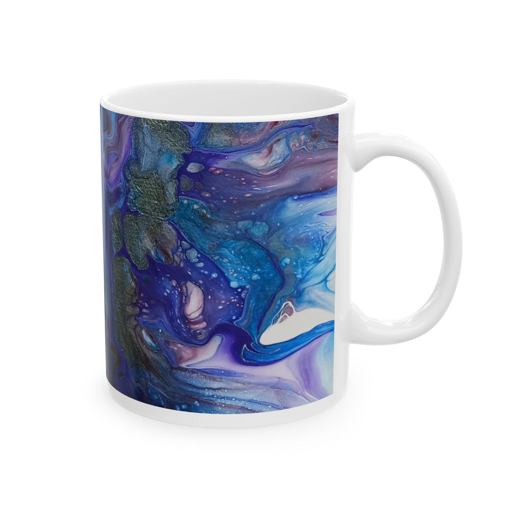 "Patience" Fruit of the Spirit series - An acrylic pour design - Ceramic Mug - Artistic Coffee Cup for Home or Office