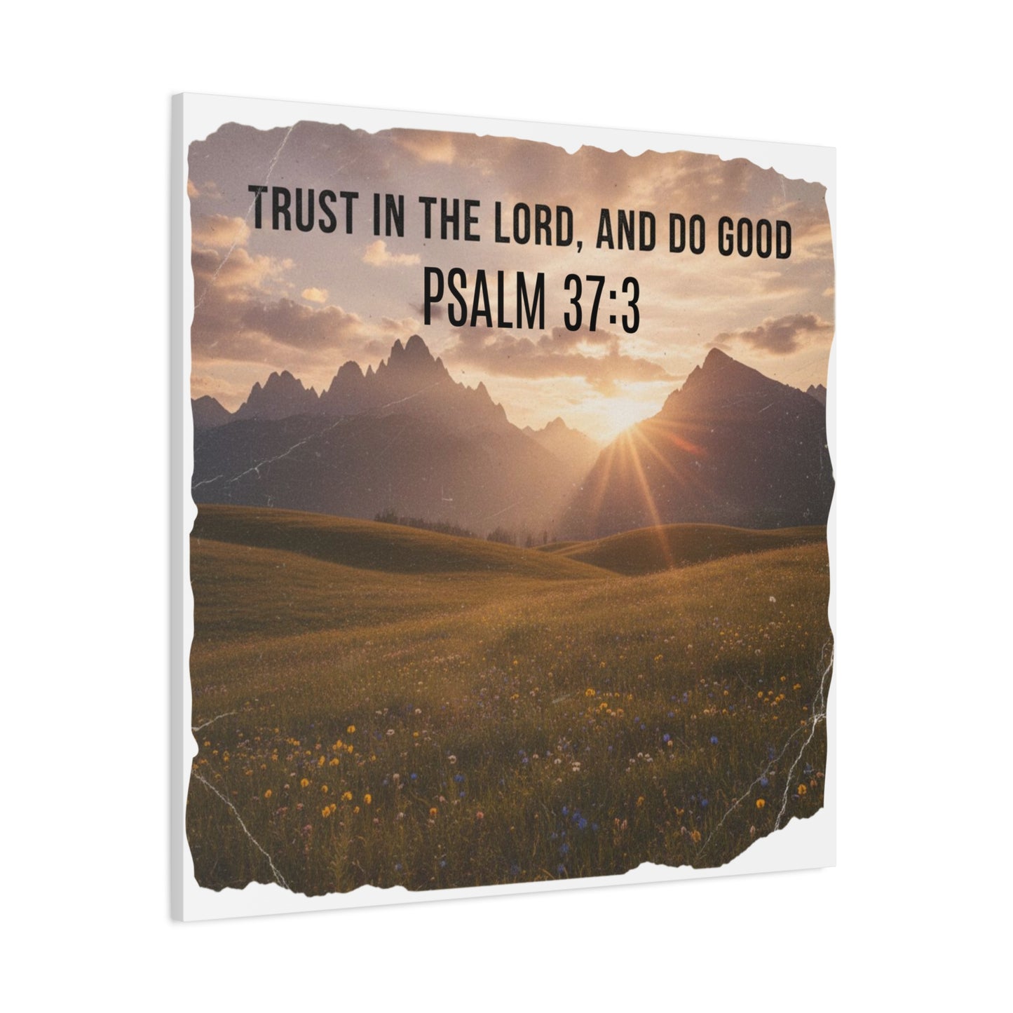 Inspirational Wall Art, Nature Artwork, Psalm 37:3 Decor, Motivational Home Decor, Rustic Canvas