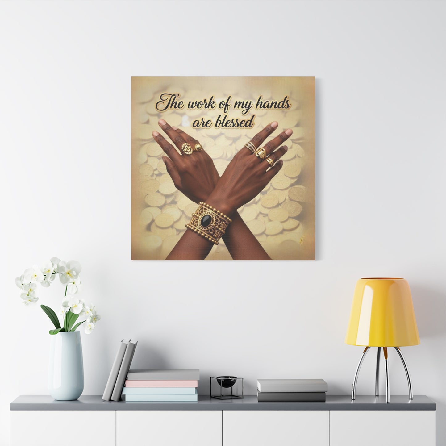 Blessed Hands Canvas Art, Inspirational Wall Decor, Home Office Decor, Unique Gift for Him or Her, Motivational Wall Art