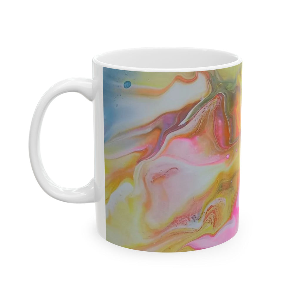 Acrylic Pouring Art Style Design Ceramic Mug - Unique design for coffee lovers