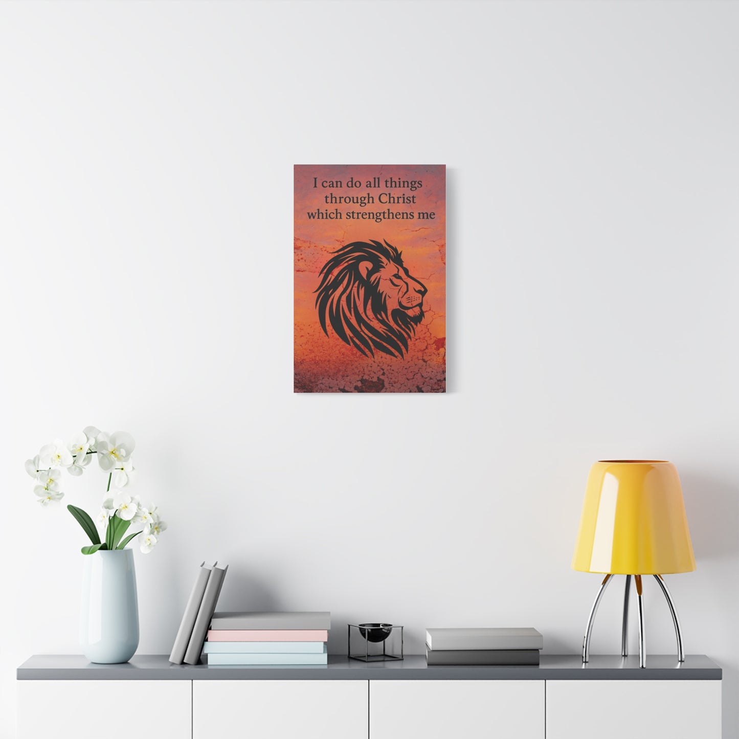 Inspirational Canvas Art, Motivational Wall Decor, Christian Home Decor, Lion Artwork, Bible Verse Wall Art, Uplifting Gift
