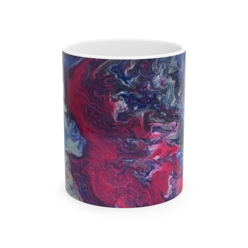 Acrylice pour design - Artistic Abstract Ceramic Mug - Unique Colorful Design (11oz, 15oz)