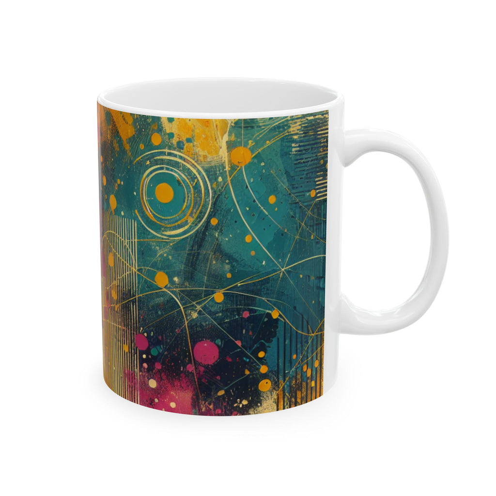 Vibrant Abstract Ceramic Mug - 11oz & 15oz, Perfect for Coffee Lovers