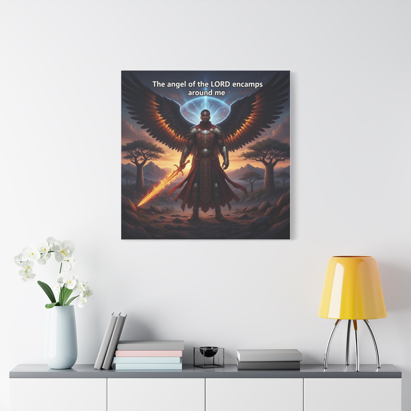 Inspirational Canvas Art, Motivational Wall Art, Angel Artwork, Home Office Decor, Religious Gift, Faith-Based Wall Art