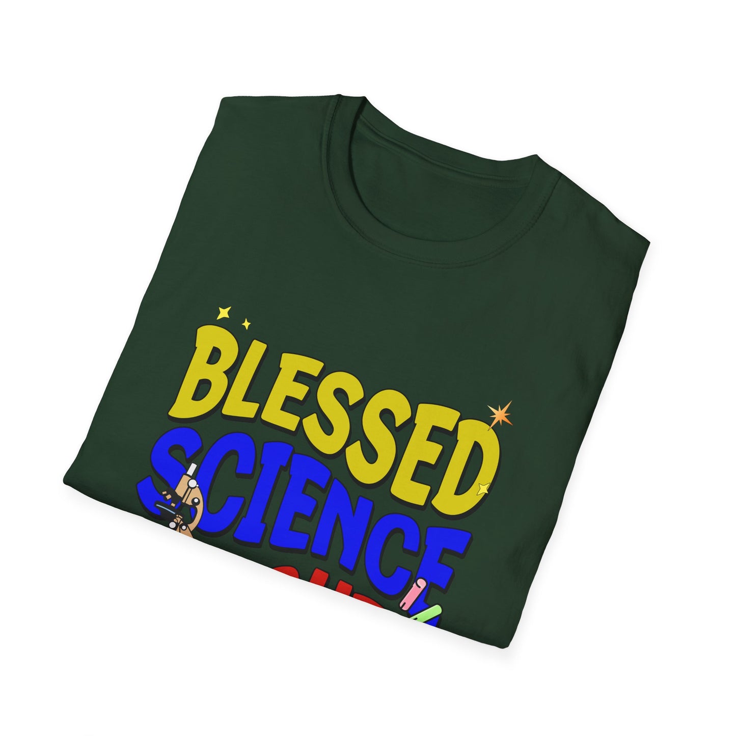 Blessed Science Teacher Colorful and Creative Tee can be a gift for self or someone special.