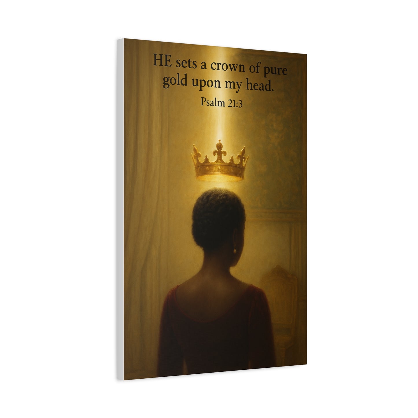 Inspirational Wall Art, African Queen Crowned by GOD, Christian Art
