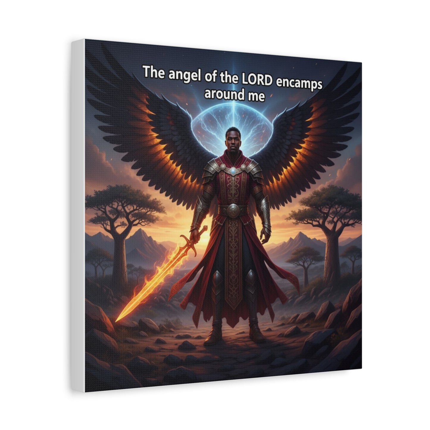 Inspirational Canvas Art, Motivational Wall Art, Angel Artwork, Home Office Decor, Religious Gift, Faith-Based Wall Art