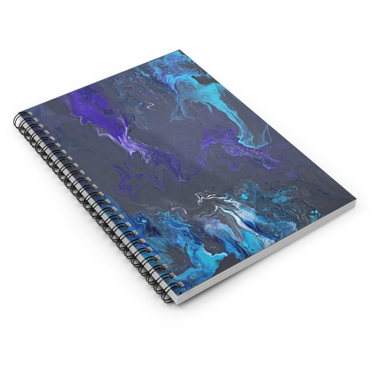 Acrylic Pouring Spiral Notebook - Ruled Line, Sketchbook, Art Journal, Creative Writing, Bold Eye Catching Design