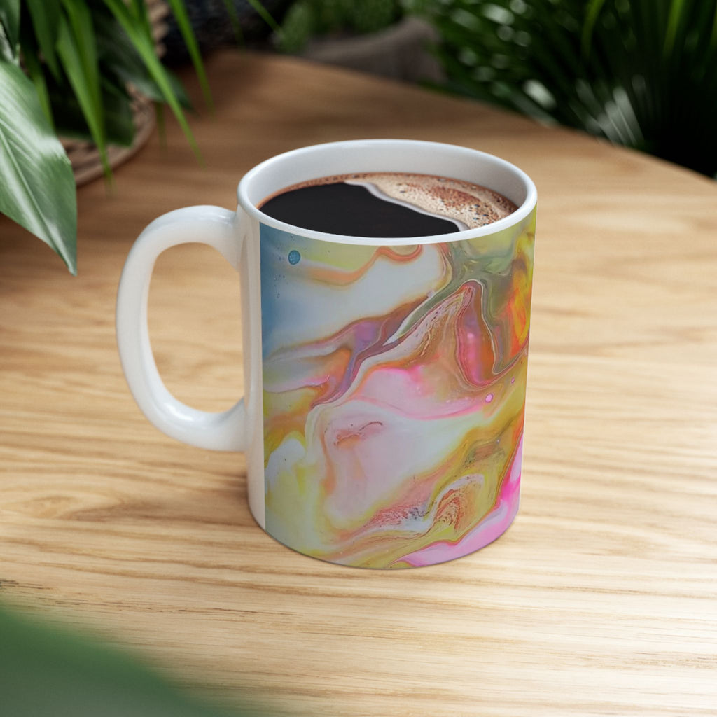 Acrylic Pouring Art Style Design Ceramic Mug - Unique design for coffee lovers