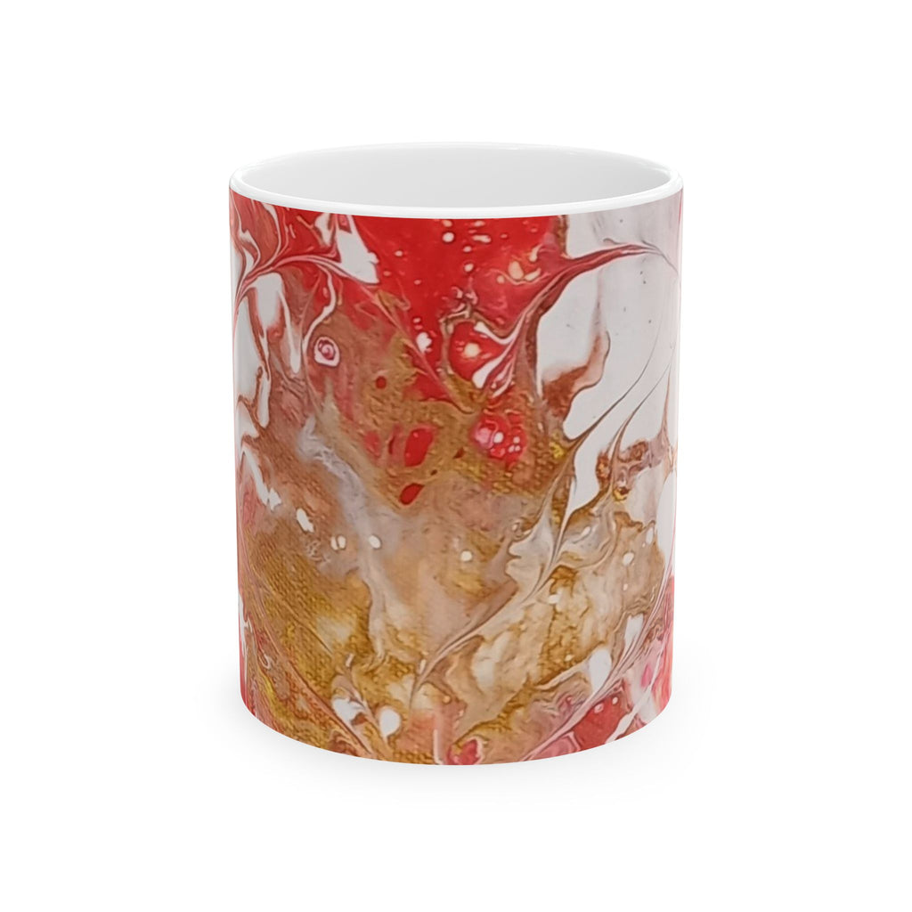 "Love" Fruit of the Spirit series - acrylic pour design - Abstract Art Ceramic Mug - Colorful Marble Design (11oz & 15oz)