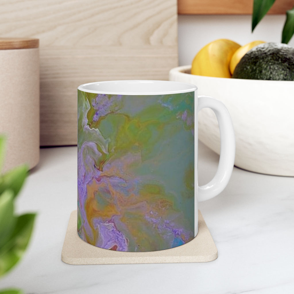 Acrylic pour design - Colorful Abstract Ceramic Mug - 11oz & 15oz, Perfect for Tea & Coffee Lovers