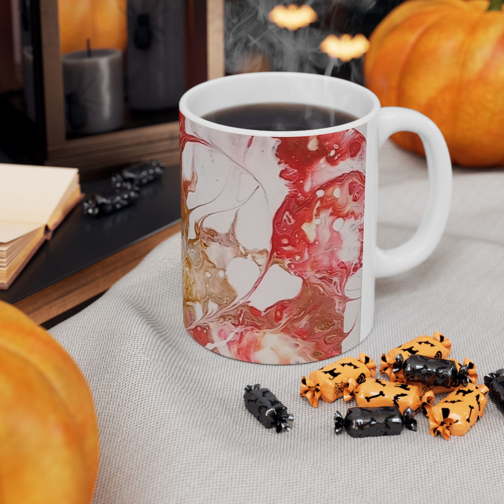 "Love" Fruit of the Spirit series - acrylic pour design - Abstract Art Ceramic Mug - Colorful Marble Design (11oz & 15oz)