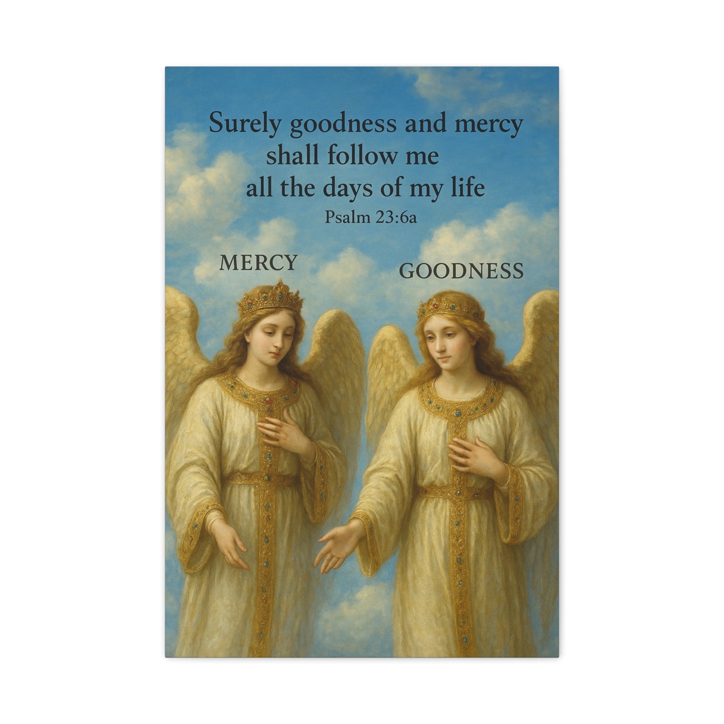 Divine Serenity Canvas Art | Angelic Wall Decor, Spiritual Gift, Home Blessing, Religious Artwork, Inspirational Wall Art