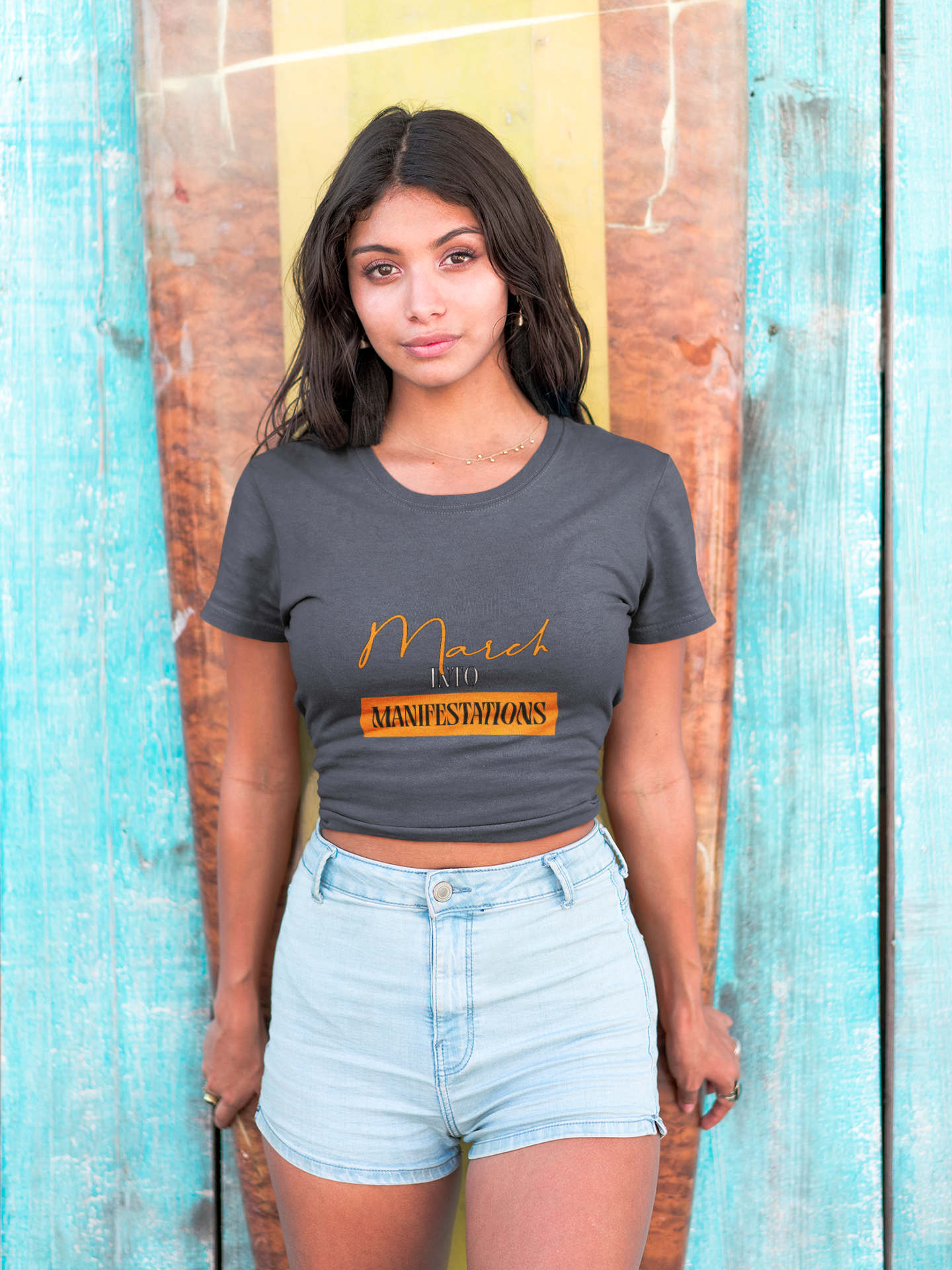 Unisex Garment-Dyed T-shirt - March into Manifestations - Inspirational Tee