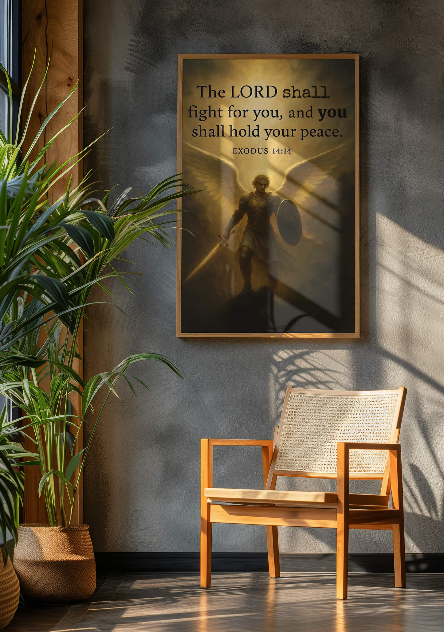 Inspirational Wall Art - Angel & Bible Verse, Home Decor, Christian Gift, Motivational Wall Decor, Faith Art, Spiritual Art