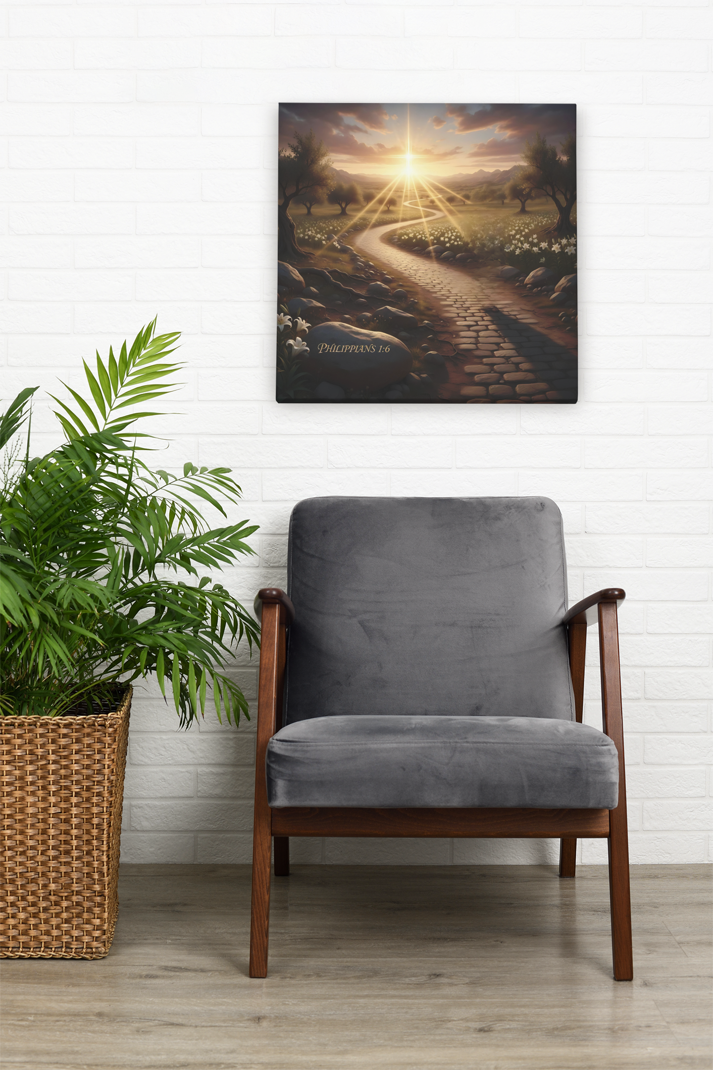 Inspirational Wall Art Canvas, Motivational Decor, Bible Verse Art, Home Office Decoration, Nature Landscape