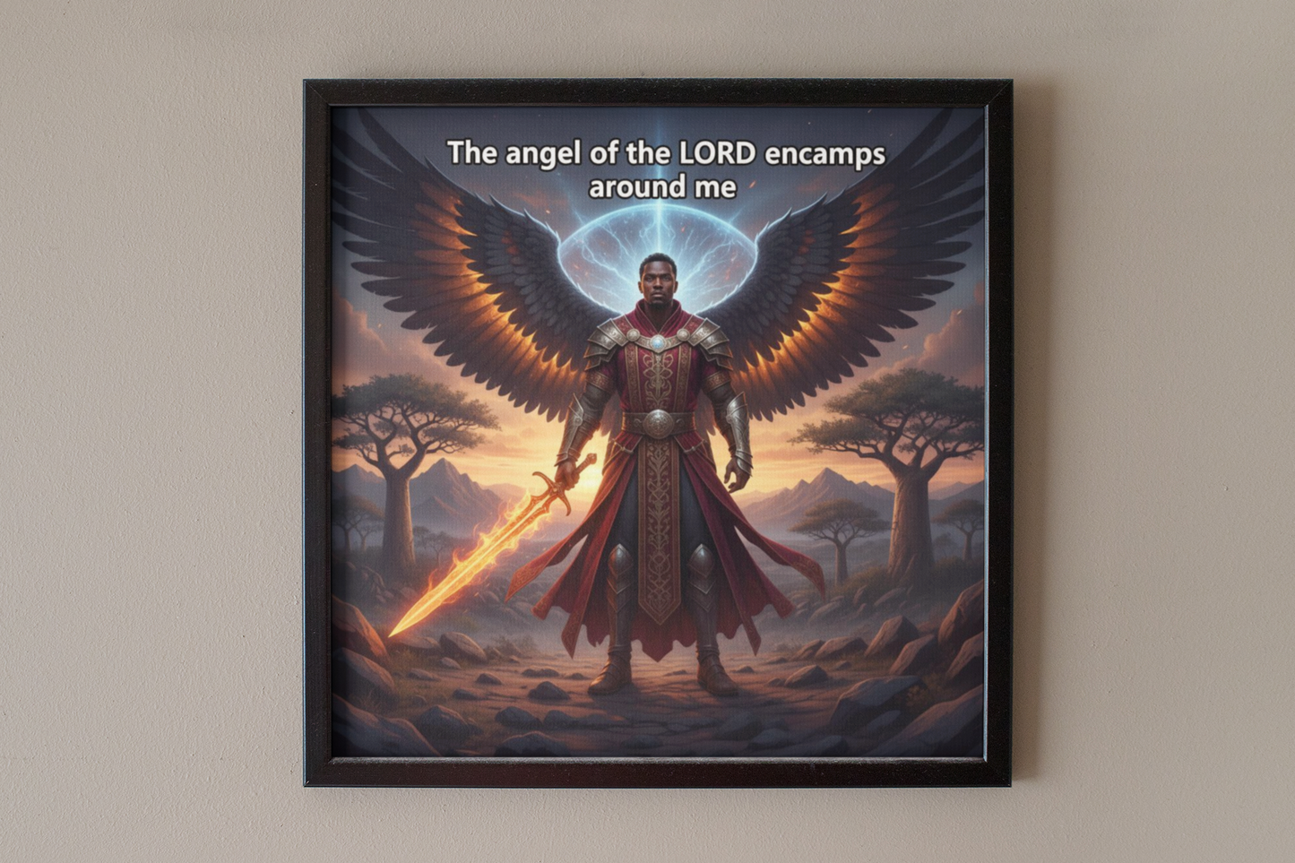 Inspirational Canvas Art, Motivational Wall Art, Angel Artwork, Home Office Decor, Religious Gift, Faith-Based Wall Art