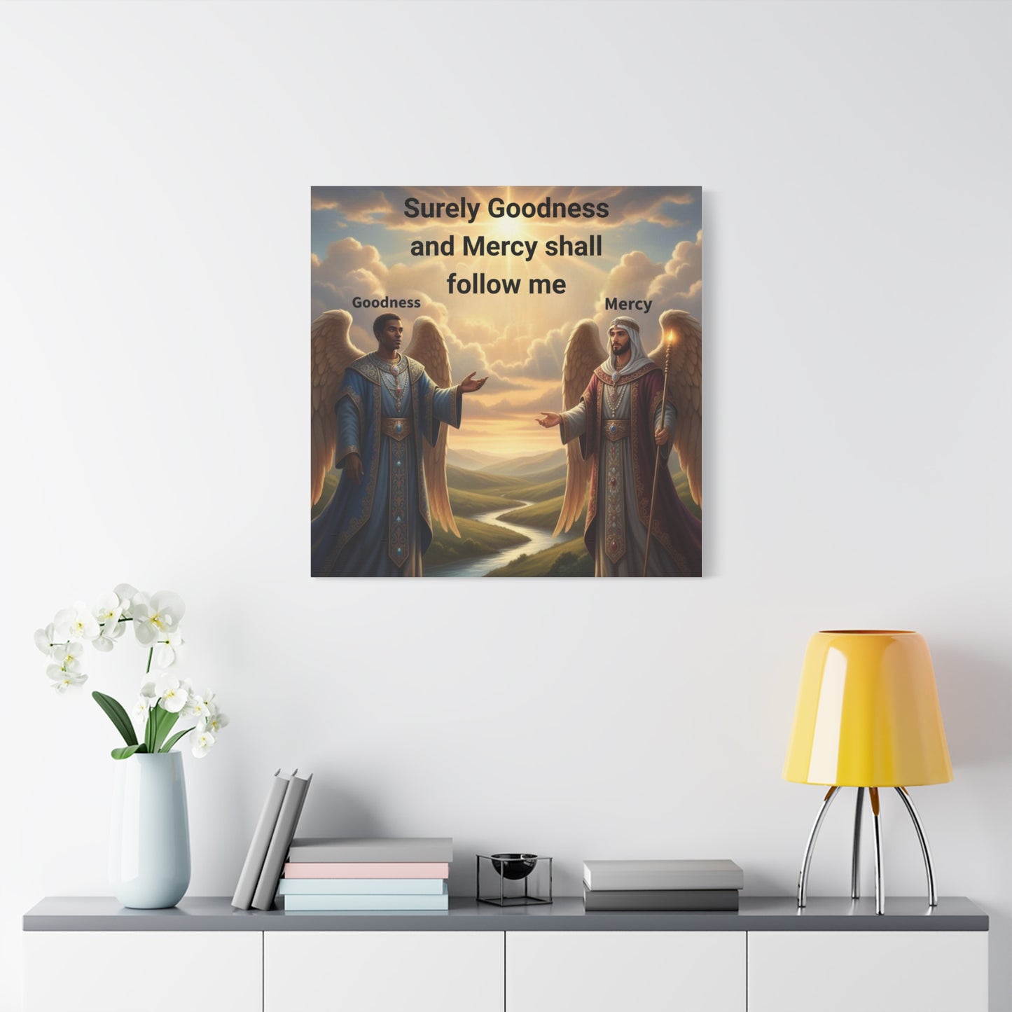 Motivational Wall Art - Inspirational Decor, Home Blessing, Godly Angels Print, Spiritual Gifts, Religious Wall Art