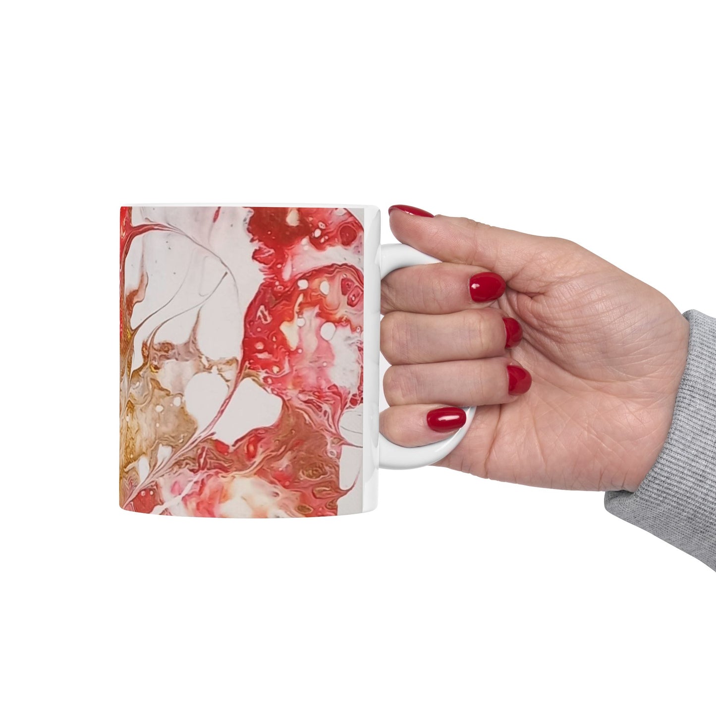"Love" Fruit of the Spirit series - acrylic pour design - Abstract Art Ceramic Mug - Colorful Marble Design (11oz & 15oz)