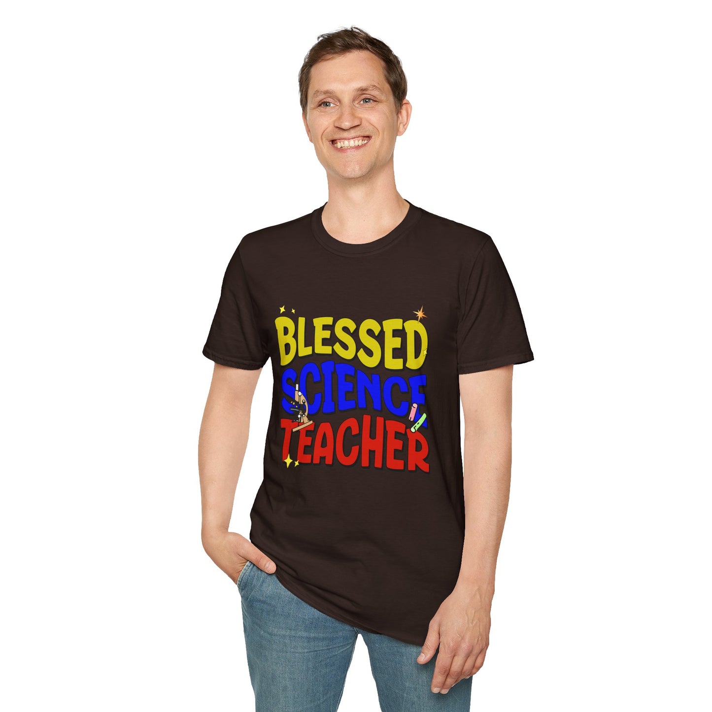 Blessed Science Teacher Colorful and Creative Tee can be a gift for self or someone special.
