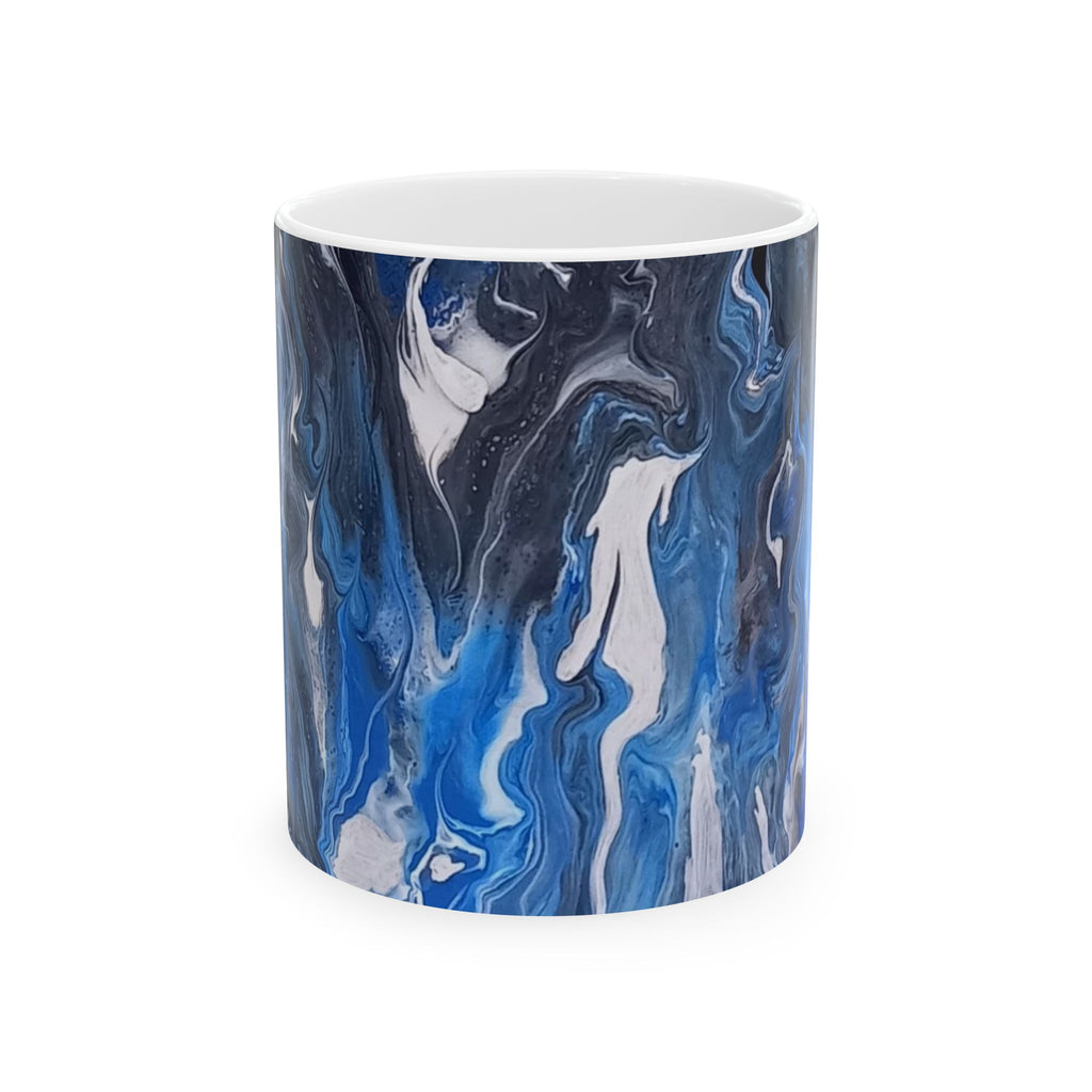 Ceramic Mug, Purest Fire Acrylic Pour Design, Coffee Cup, Tea Mug, Hot Cocoa Mug, Kitchen Decor, Gift for Her, Home Office Accessories