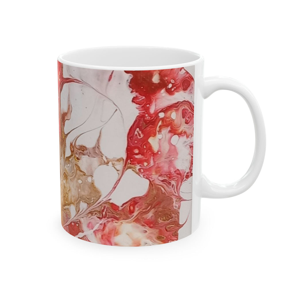 "Love" Fruit of the Spirit series - acrylic pour design - Abstract Art Ceramic Mug - Colorful Marble Design (11oz & 15oz)