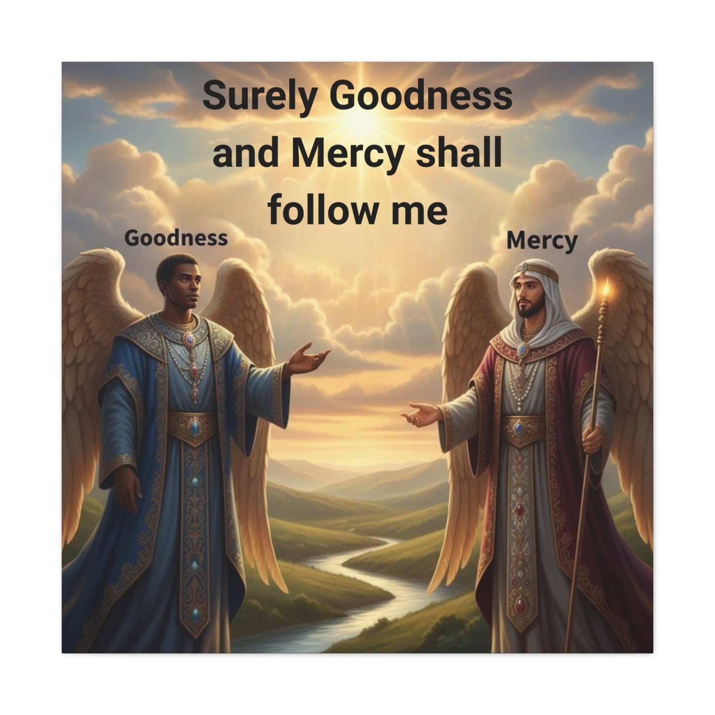 Motivational Wall Art - Inspirational Decor, Home Blessing, Godly Angels Print, Spiritual Gifts, Religious Wall Art
