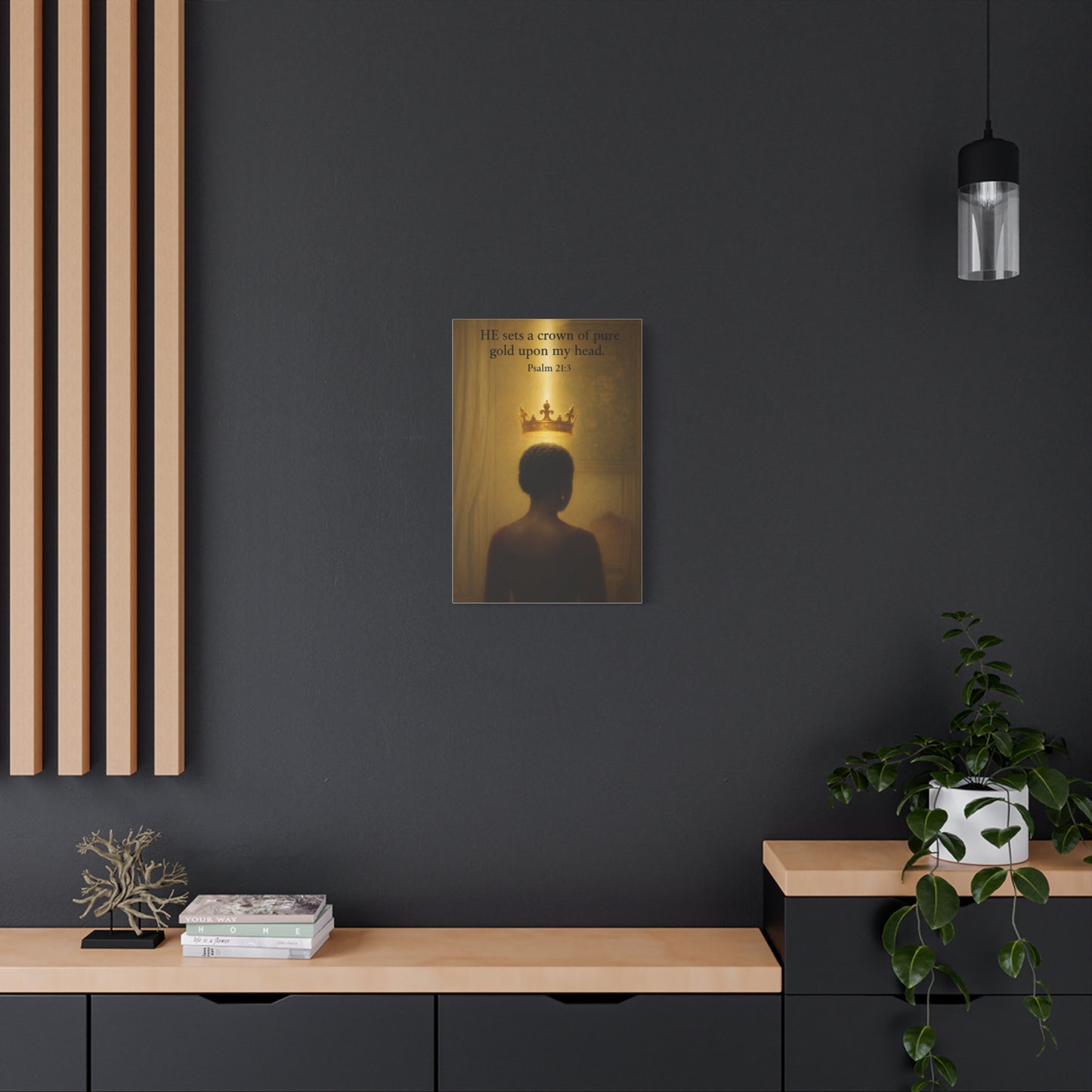 Inspirational Wall Art, African Queen Crowned by GOD, Christian Art