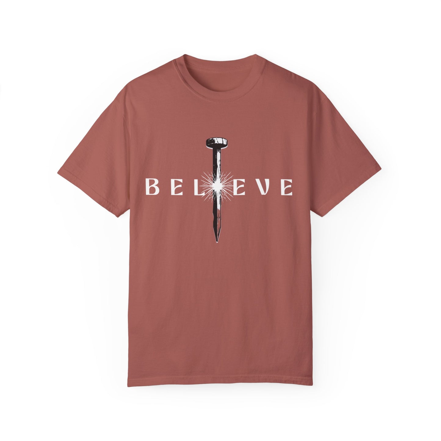 Unisex 'Believe' Garment-Dyed T-shirt - Inspirational Graphic Tee