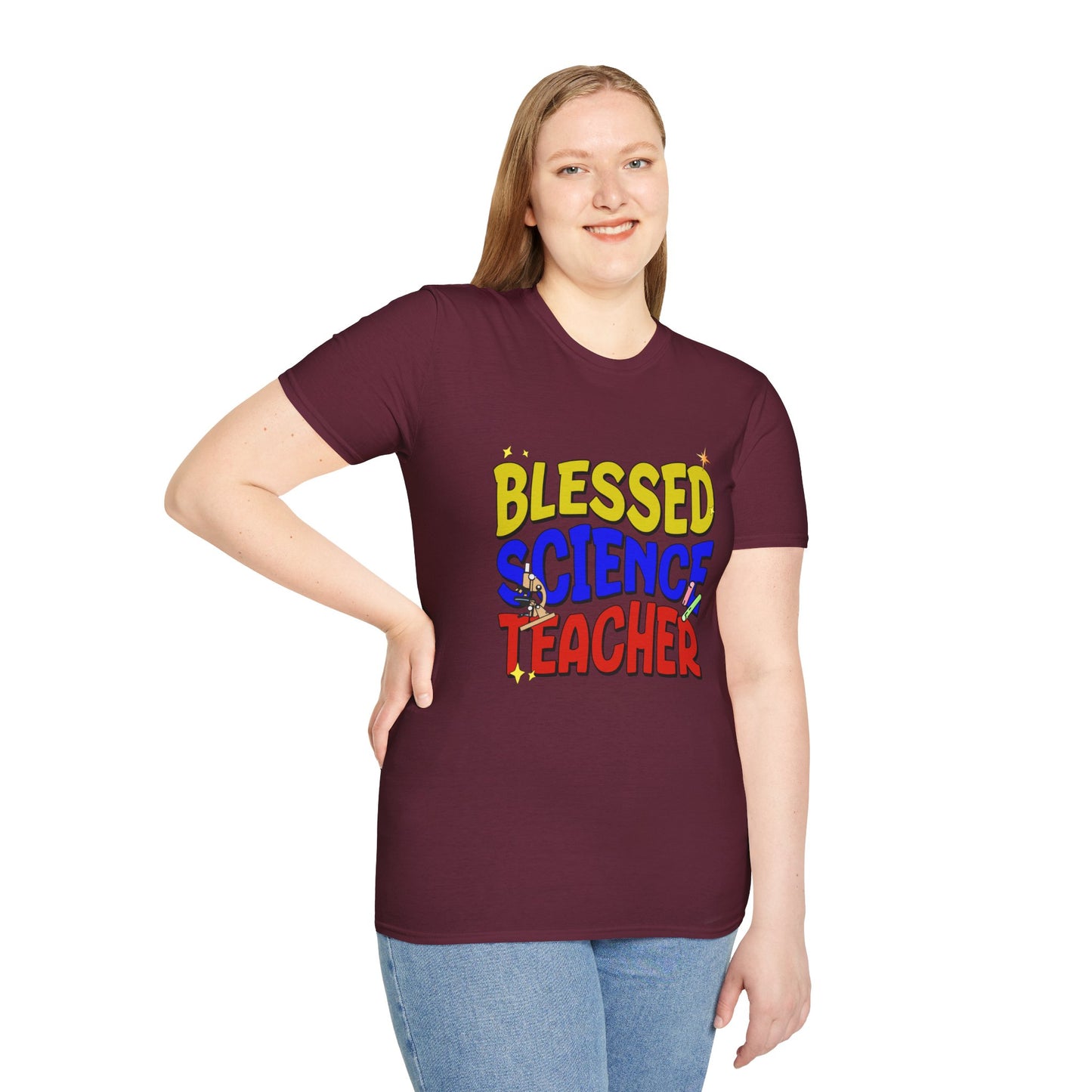 Blessed Science Teacher Colorful and Creative Tee can be a gift for self or someone special.