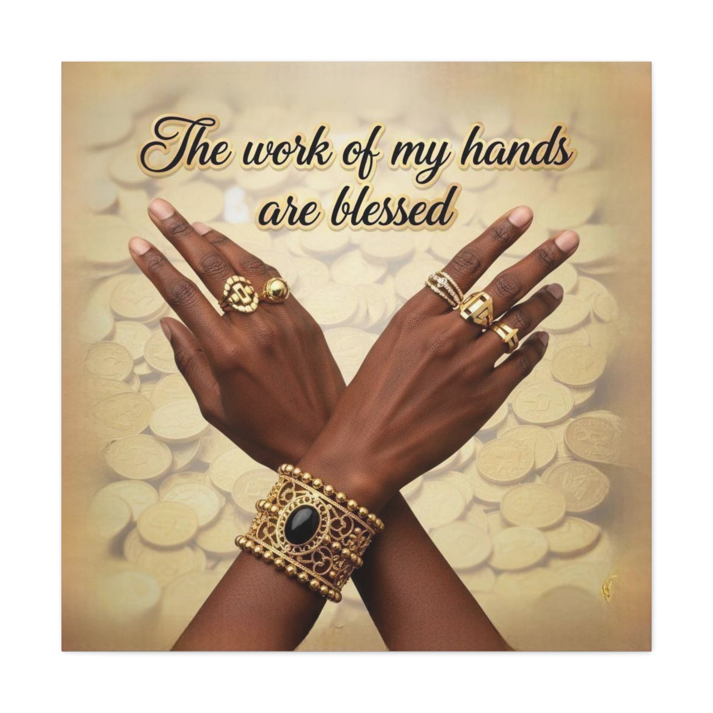 Blessed Hands Canvas Art, Inspirational Wall Decor, Home Office Decor, Unique Gift for Him or Her, Motivational Wall Art