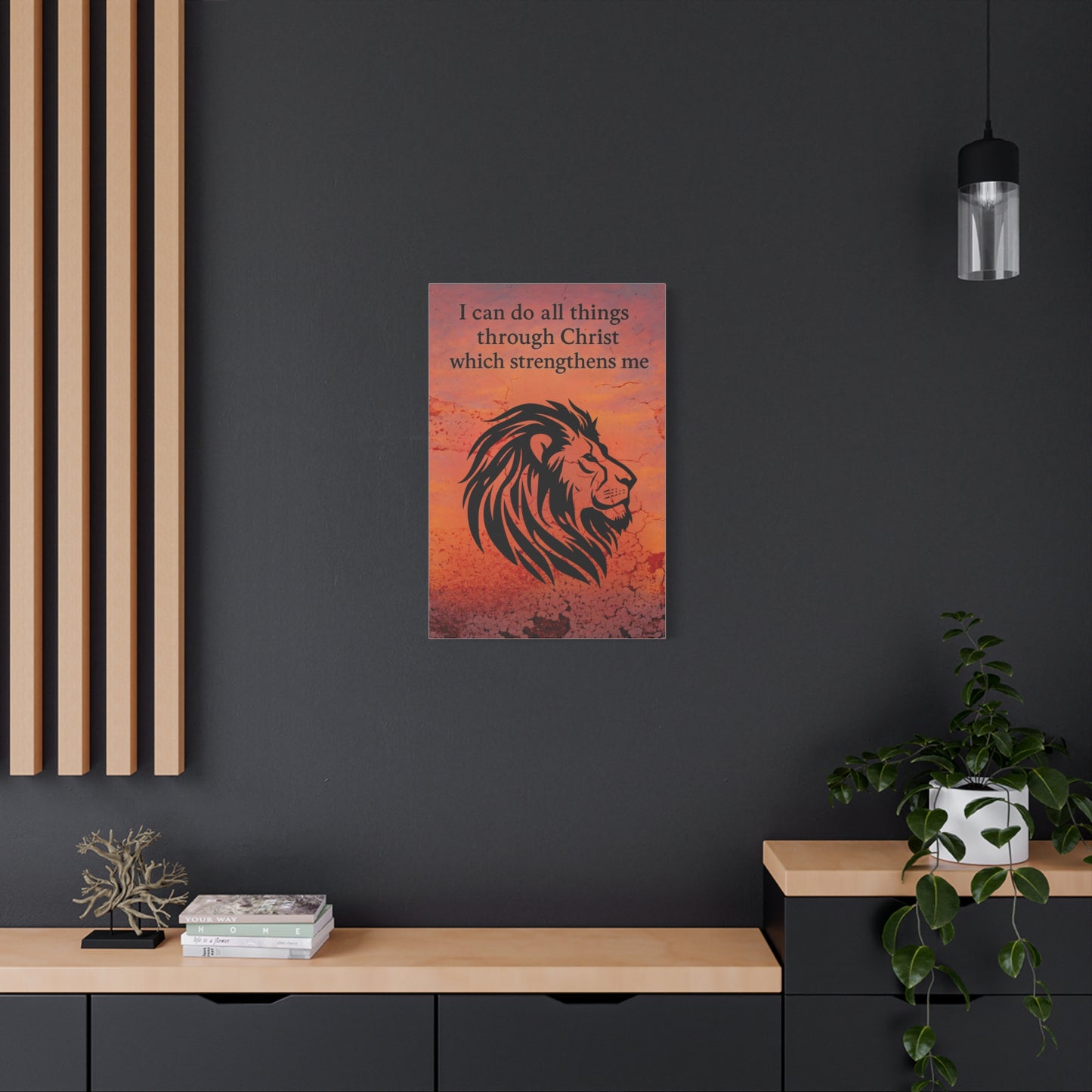 Inspirational Canvas Art, Motivational Wall Decor, Christian Home Decor, Lion Artwork, Bible Verse Wall Art, Uplifting Gift
