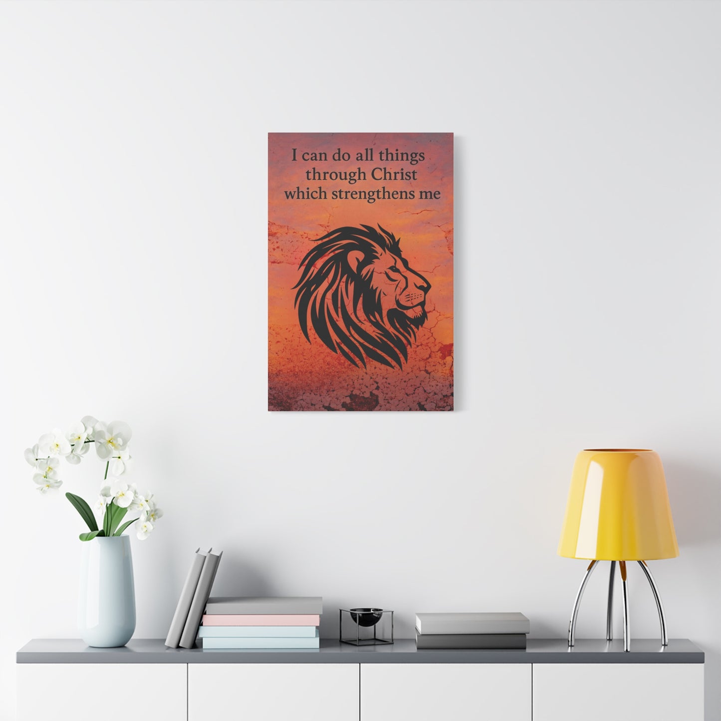 Inspirational Canvas Art, Motivational Wall Decor, Christian Home Decor, Lion Artwork, Bible Verse Wall Art, Uplifting Gift