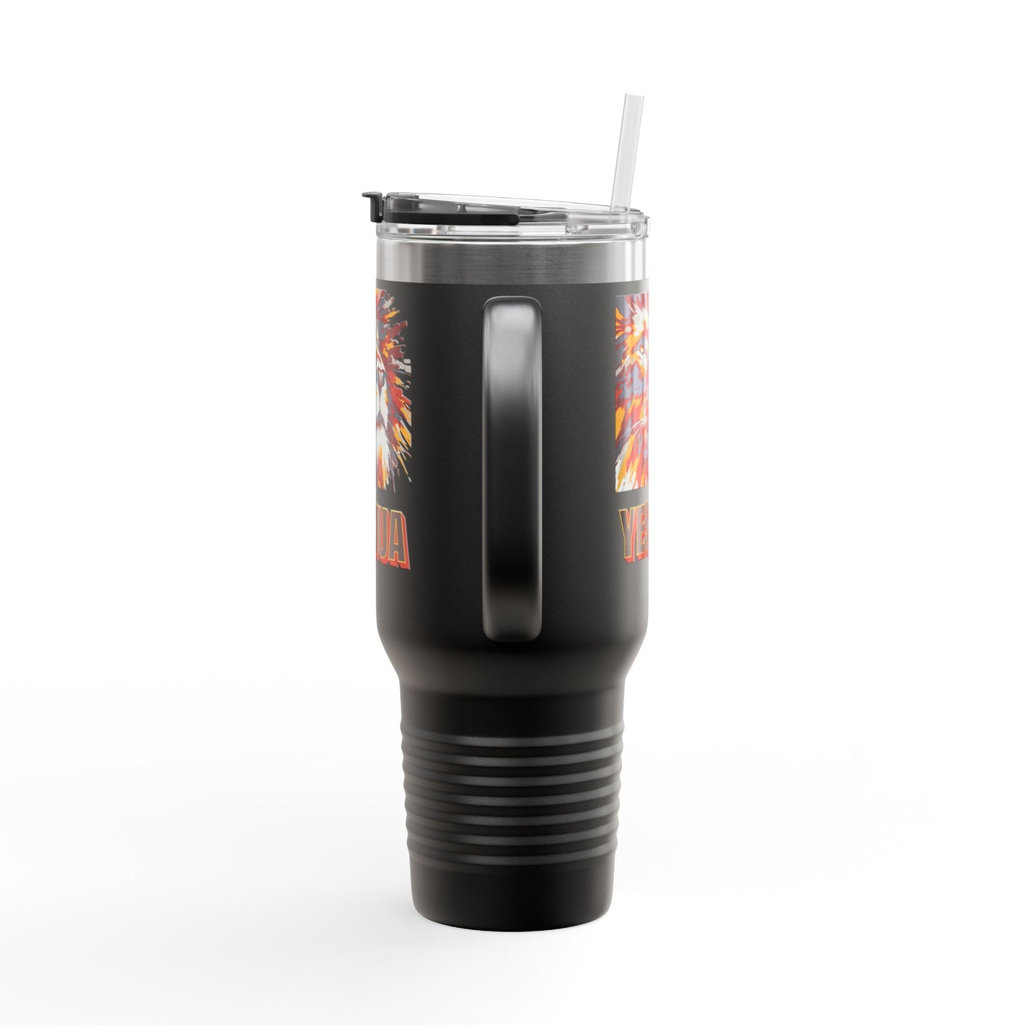 YESHUA 40oz Insulated Travel Mug - Inspirational Lion Design, Perfect for Hot & Cold Beverages