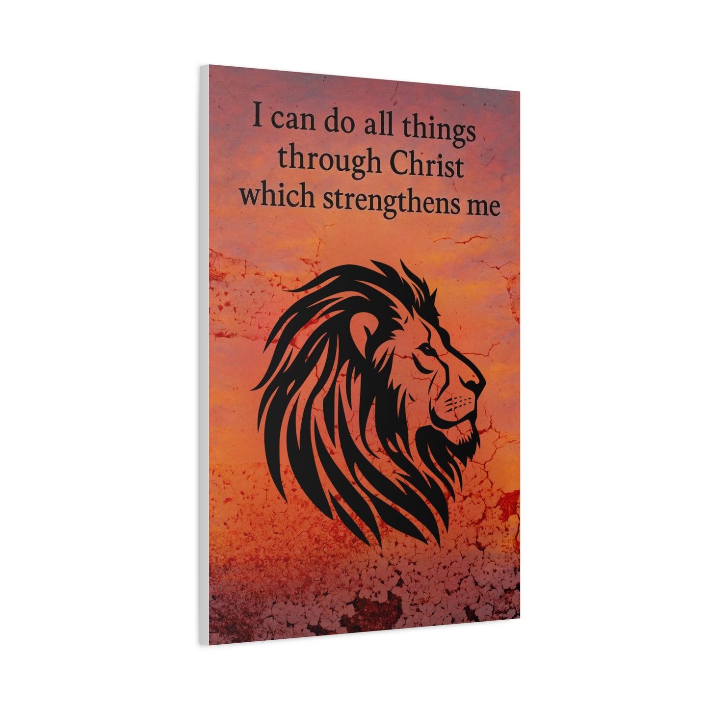 Inspirational Canvas Art, Motivational Wall Decor, Christian Home Decor, Lion Artwork, Bible Verse Wall Art, Uplifting Gift