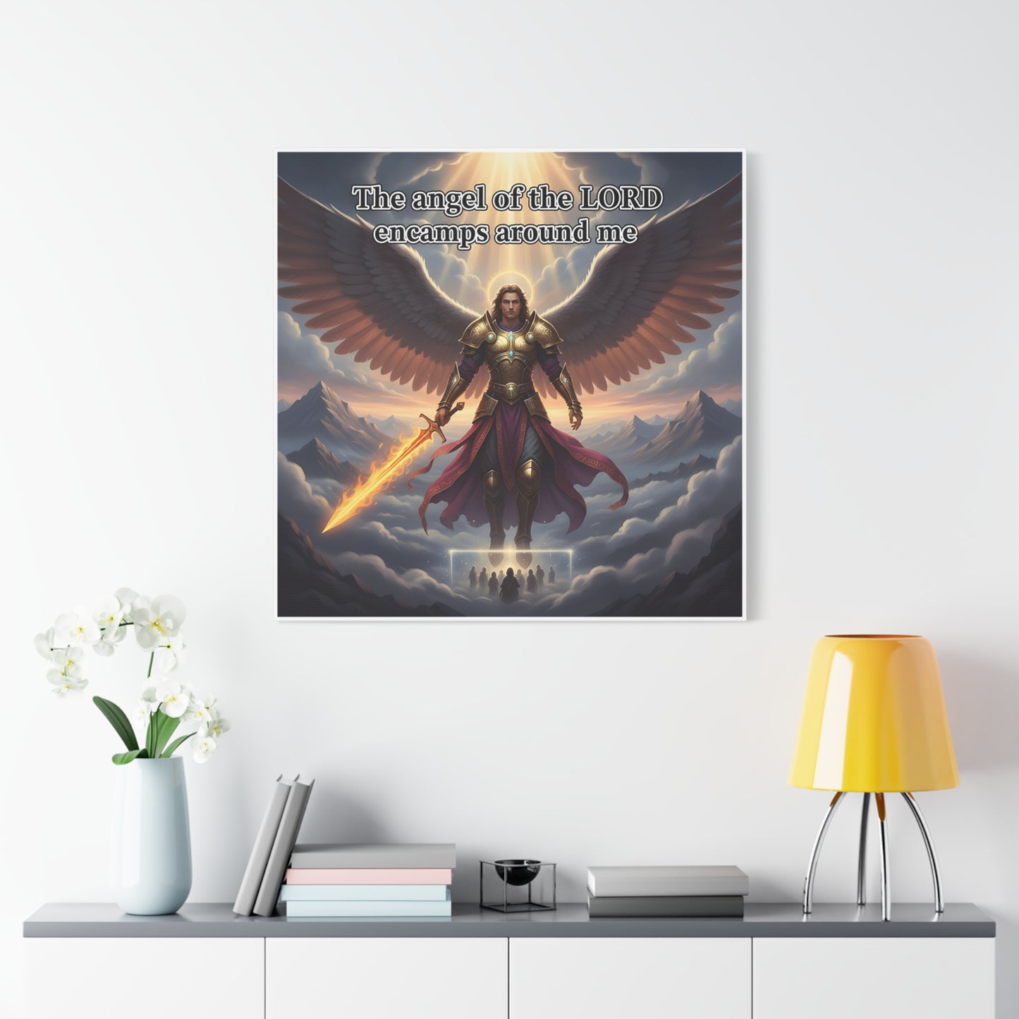 Inspirational Wall Art, Faith Decor, Spiritual Wall Art, Angel Print, Christian Home Decoration, Motivational Artwork, Unique Gift