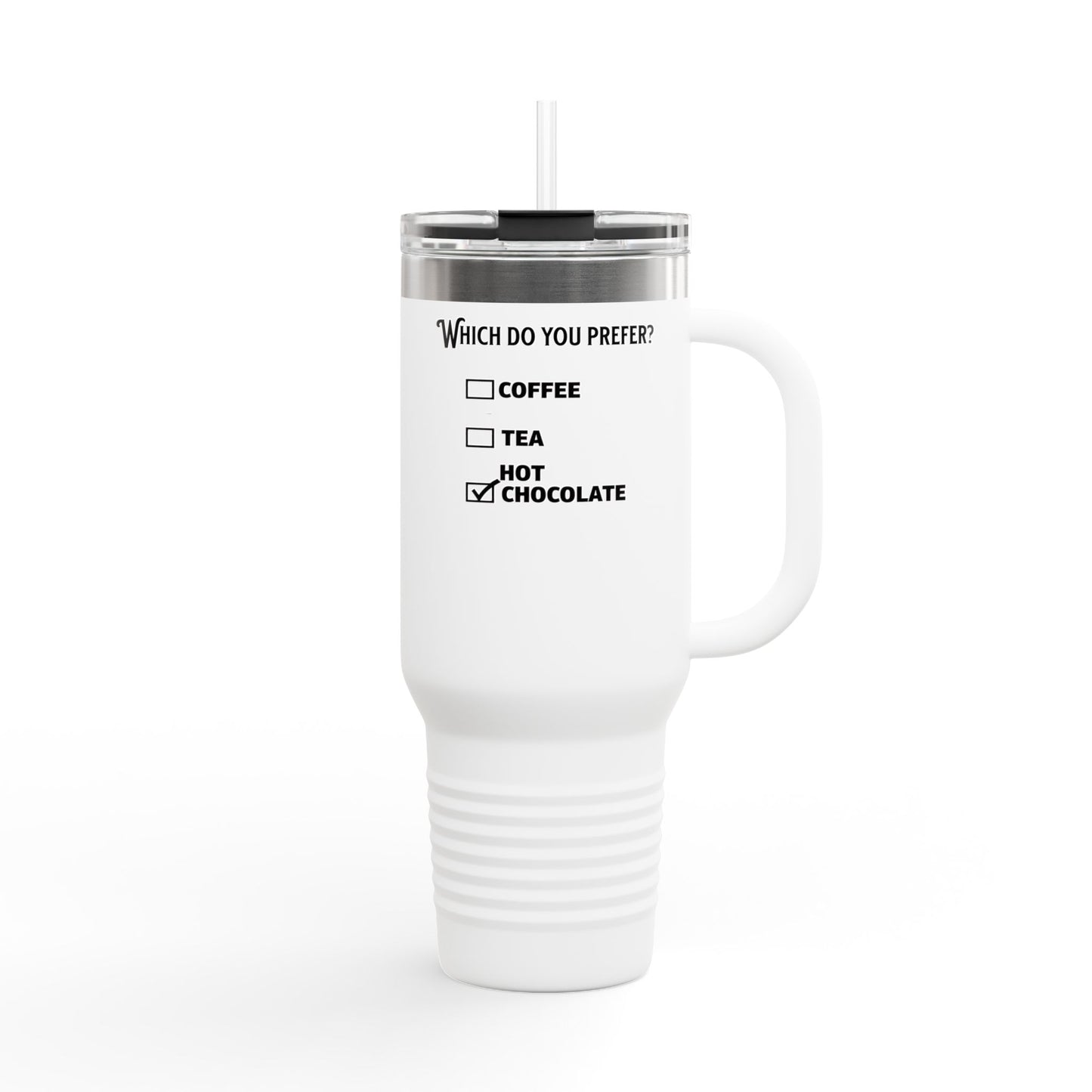 Insulated Travel Mug - 40oz Hot Drink Choice with Straw - Perfect for Coffee, Tea & Hot Chocolate Lovers